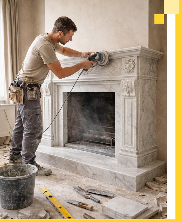 Изготовление и установка мраморных каминов в Кисловодске под ключ