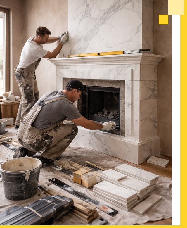 Отделка каминов в Кисловодске качественные облицовочные работы