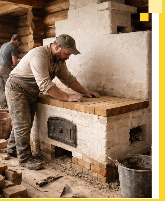 Проектирование и установка русской печи с лежанкой в Кисловодске