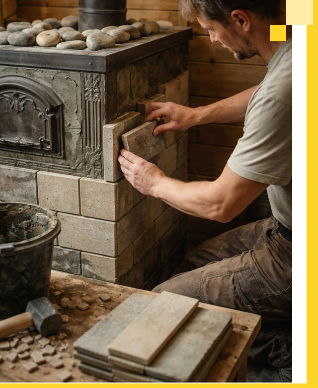 Облицовка банных печей в Кисловодске профессиональная отделка