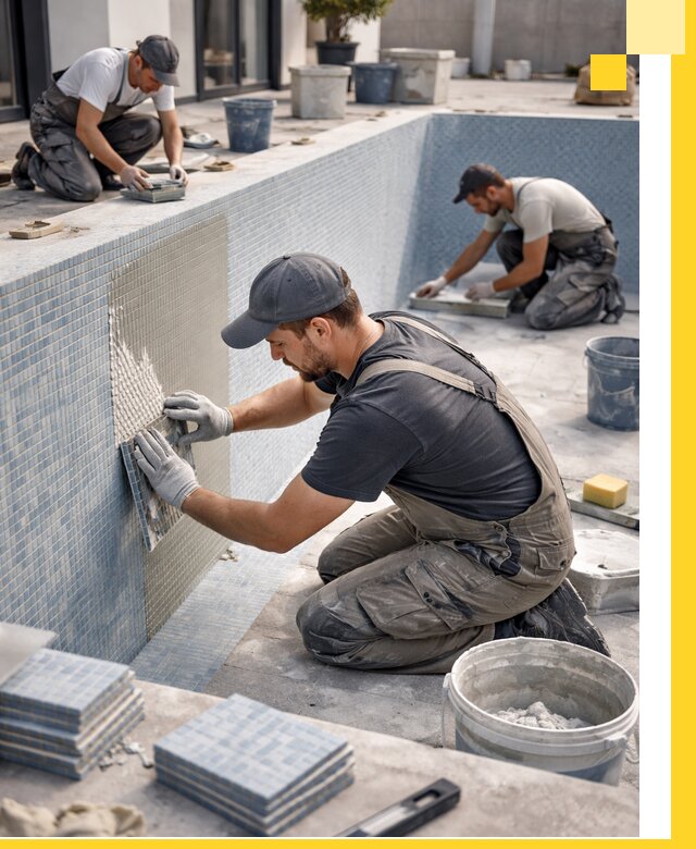 Облицовка бассейнов в Кисловодске плитка мозаика гидроизоляция