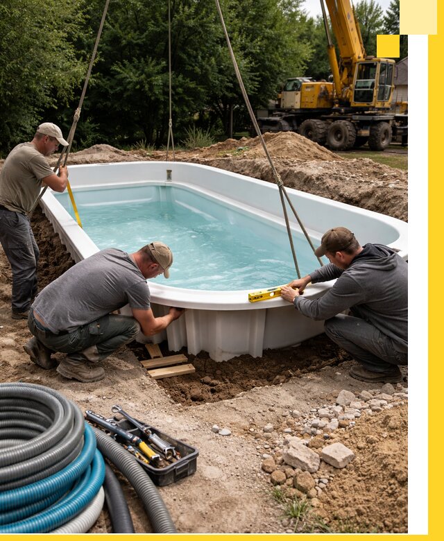 Установка и монтаж композитных бассейнов под ключ в Кисловодске