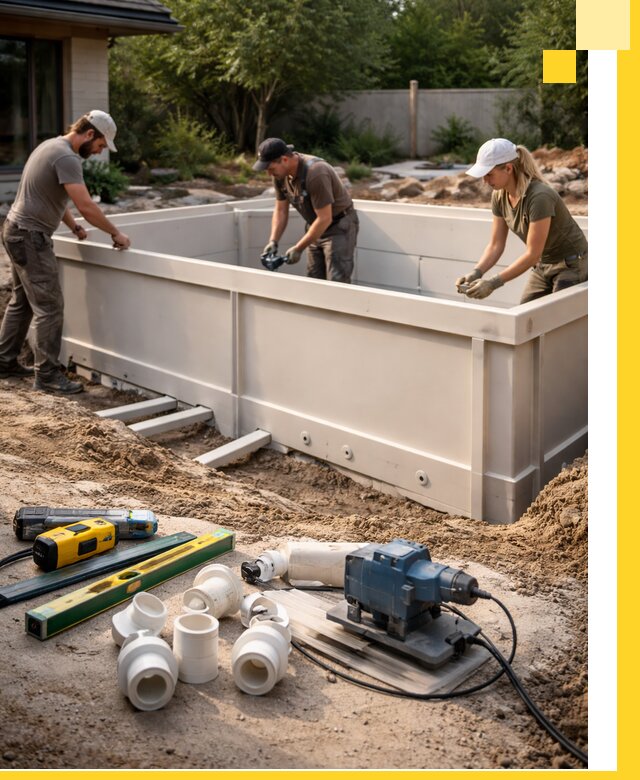 Установка полипропиленовых бассейнов под ключ в Кисловодске