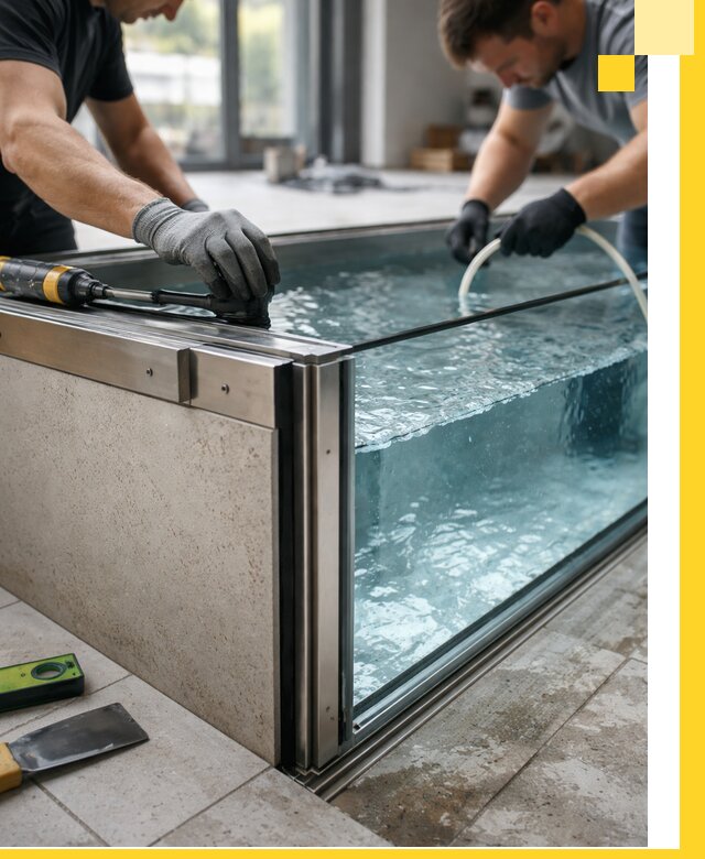 Проектирование и монтаж стеклянных бассейнов в Кисловодске