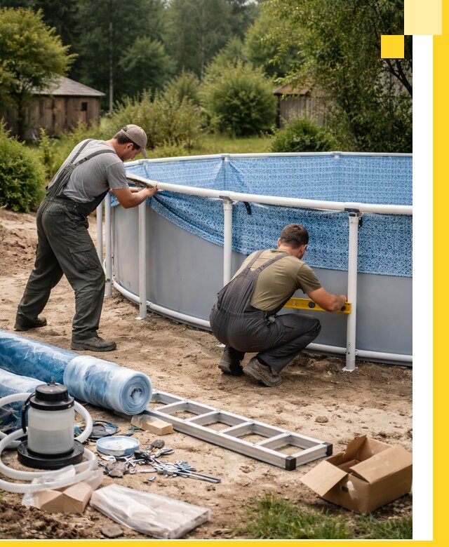 Установка и монтаж каркасных бассейнов в Кисловодске под ключ