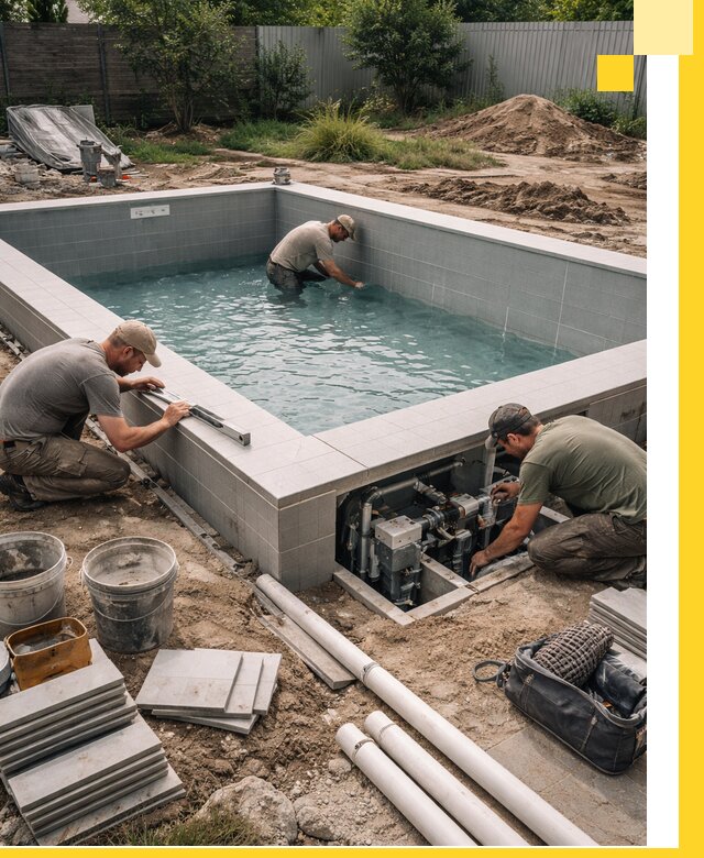 Строительство и монтаж бассейнов для дачи под ключ в Кисловодске