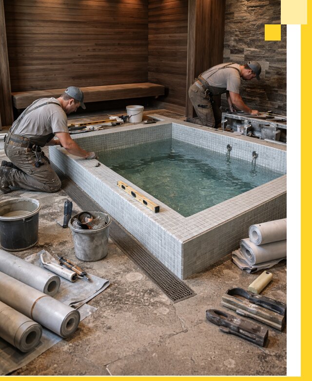 Установка и строительство бассейнов для сауны в Кисловодске