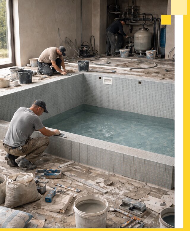 Строительство и монтаж бассейнов в помещении в Кисловодске