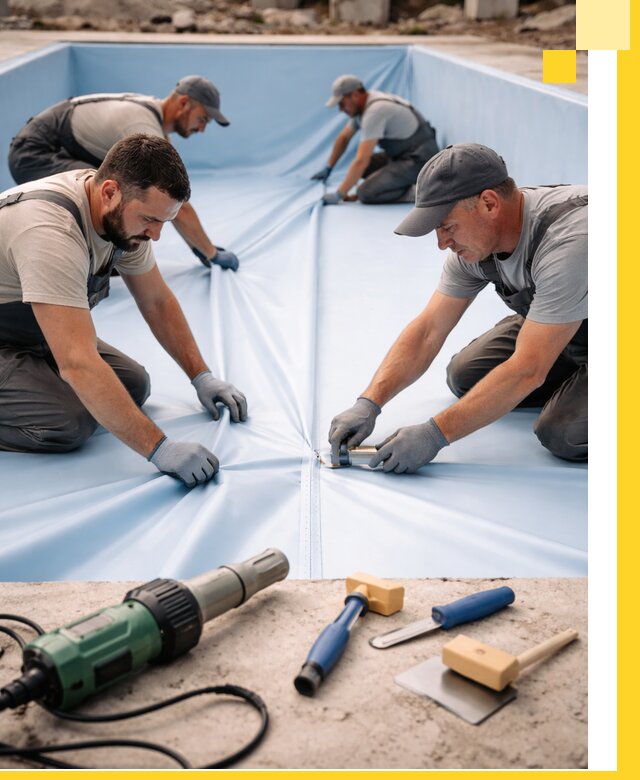 ПВХ пленка для бассейнов с монтажом и гарантией в Кисловодске