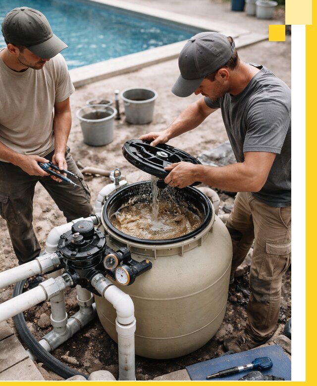 Установка и обслуживание песочных фильтров для бассейнов в Кисловодске