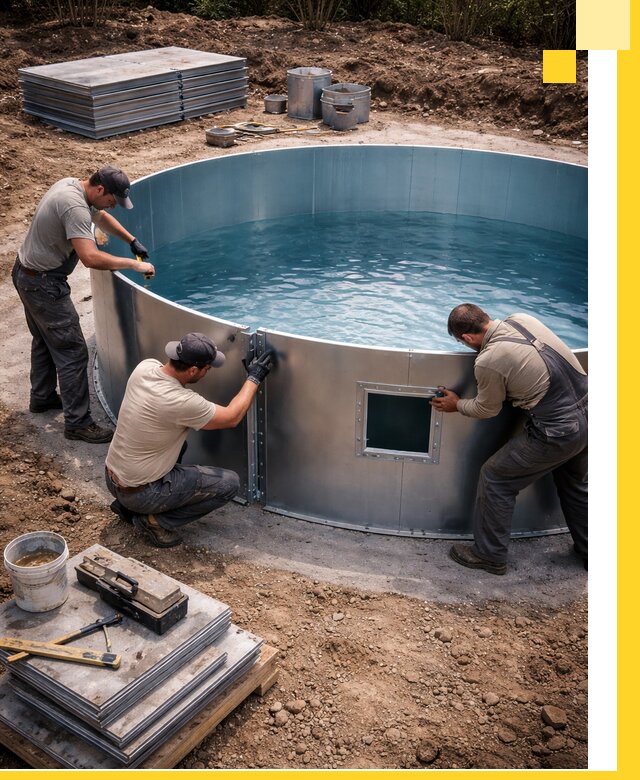 Круглые бассейны под ключ в Кисловодске проектирование и монтаж