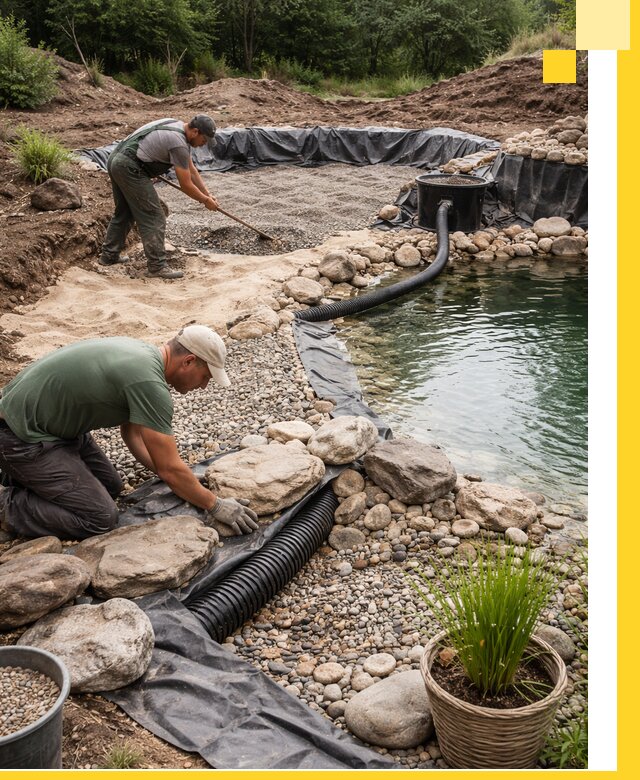 Строительство природных бассейнов и озер в Кисловодске под ключ