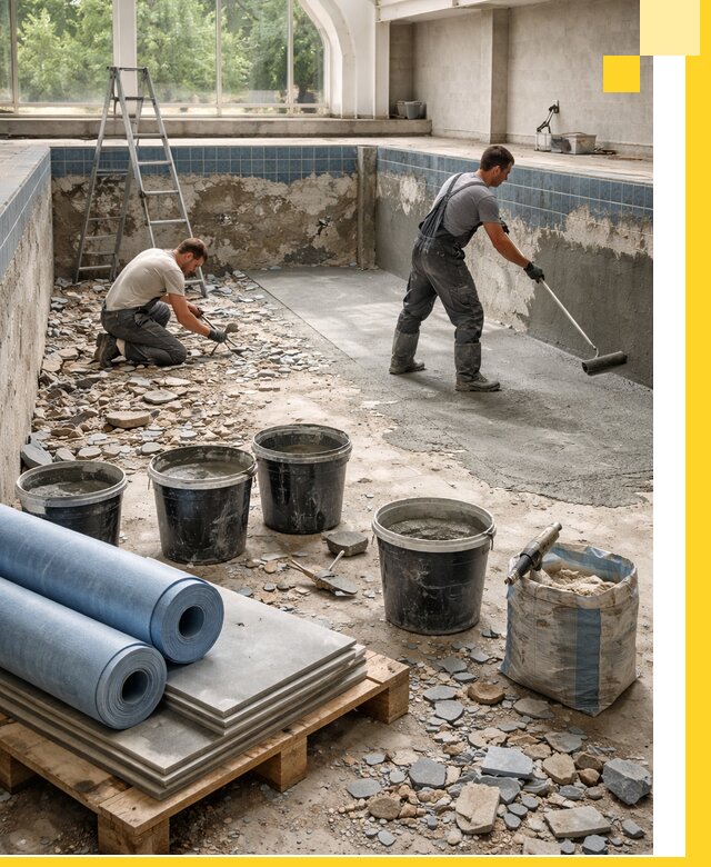 Реконструкция бассейнов в Кисловодске: ремонт, гидроизоляция