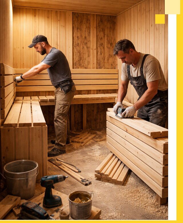 Профессиональный комплексный ремонт саун под ключ в Кисловодске