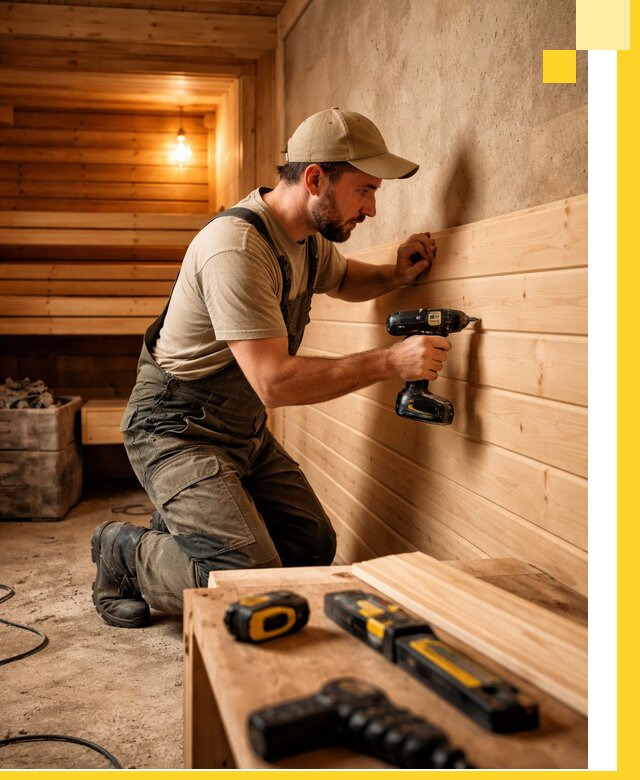 Профессиональная внутренняя отделка бани в Кисловодске под ключ