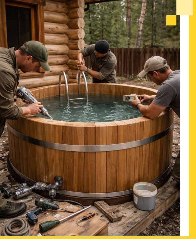 Строительство бань с купелью под ключ и отделкой в Кисловодске