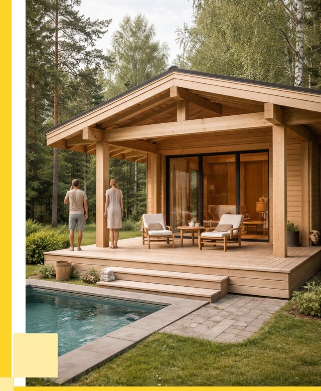 Бани с террасой под ключ в Кисловодске от 641640 р. | ЭриданКсл