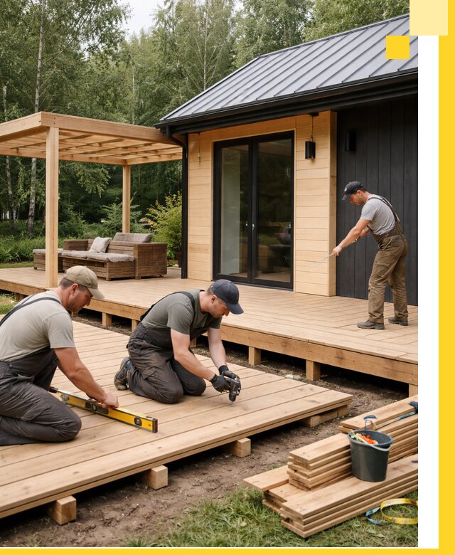 Строительство бань с террасой и бассейном под ключ в Кисловодске