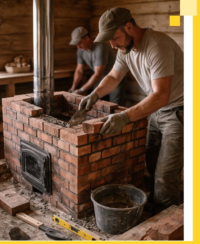 Кирпичные печи для бани под ключ в Кисловодске, проект и монтаж