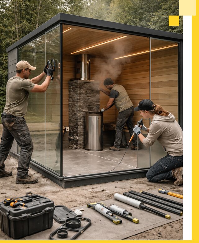 Проектирование и строительство стеклянных бань в Кисловодске