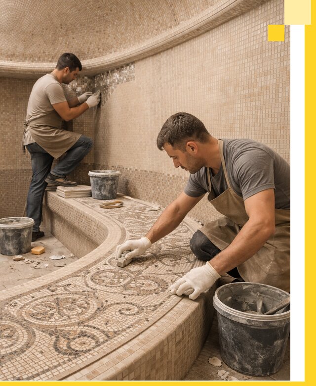 Плитка для хамама в Кисловодске, укладка, подбор и поставка